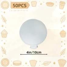 50/100 قطعة ألواح كيك موس دائرية صغيرة، قاعدة كيك ذهبية وفضية قابلة للتخلص، كرتون كب كيك مقاوم للدهون، لوح حلويات بمقبض سهل الإمساك لحفلات الزفاف وأعياد الميلاد والخبز - مشاهدة 12
