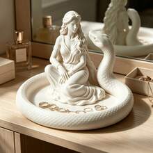 1pc Dual-Color Snake Coil Jewelry Storage Box, European Art Portrait 3D Large Wing Design, Dual Compartment Storage For Rings, Earrings, Necklaces, Studs And Other Accessories - Multicolor - View 10