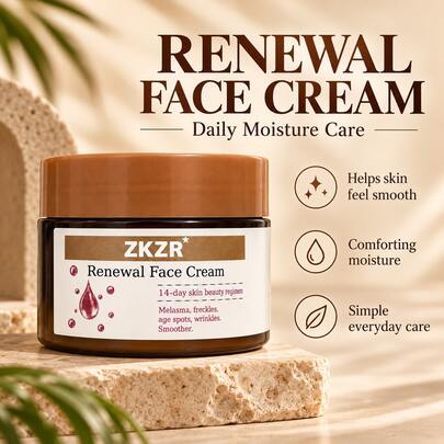 Zkzr Renewal Face Cream, Dark Spot Appearance Care For Dull-Looking Skin, Hydrating Daily Moisturizer For A Smoother, More Even-Looking Glow,Gentle Daily Skin Care, For All Skin Types, Morning Night Home Skincare Routine,Applicable To Both Men And Women