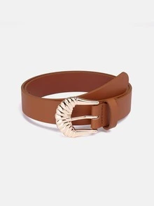 1pc/3pcs Solid Color Casual PU(Polyurethane) Women's Belt Suitable For Daily Use With Vintage Carved Buckle - A - View 23