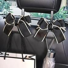 Car Seat Backrest Hook Fashionable Cute Bowknot Rear Seat Hook Car Interior - A - View 3