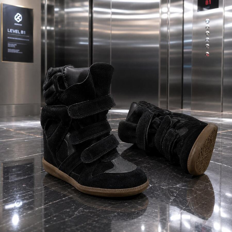 New 2026 Hidden Height-Increasing High-Top Women's Shoes. Body-Hugging Casual Sports Shoes, 7 Cm Internal Heel Lift Women's Ankle Boots,