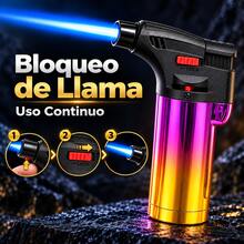 Encendedor Soplete Recargable de Butano con Llama Azul Potente, Bloqueo de Llama y Ajuste de Intensidad, Ideal para BBQ, Velas, Cocina y Camping - Ver 4