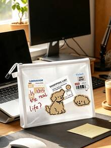 Cute Dog Print Laptop Bag,Lightweight Portable Zippered Crossbod,With Detachable Shoulder Strap,Large Capacity Office School Travel Computer Organizer - Multicolor - View 4