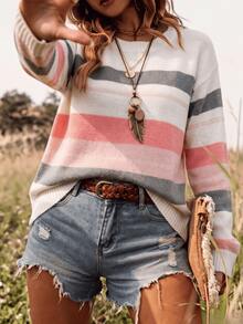 Pink Striped Sweater Style