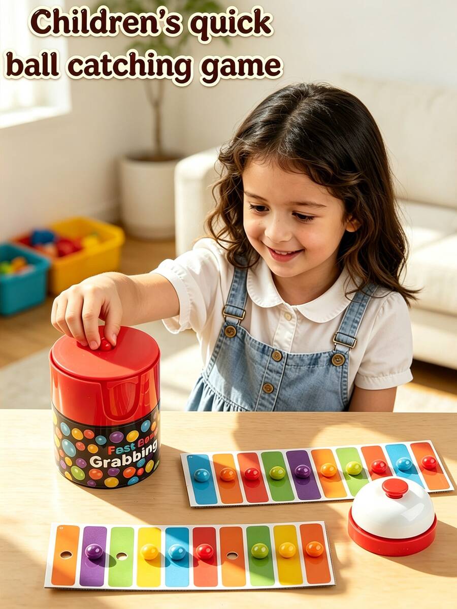 Permainan Bingo Bola Warna Keberuntungan untuk Anak-Anak, Mainan Meja Hiburan Interaktif Penghilang Stres untuk Pesta Keluarga dan Anak - MultiWarna - View 1