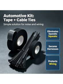1Roll Automotive Felt Wiring Harness Tape, Self-Adhesive Anti Rattle Noise Reduction Felt Tape, Car Wiring Loom Anti-Squeak Insulation Tape - A - View 5