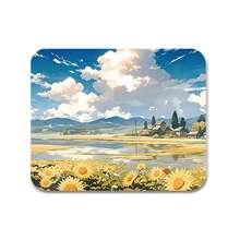 Sunflower Blue Sky White Clouds Pattern Gaming Mouse Pad, Non-Slip Rubber Desktop Mat, Smooth Sliding Surface, Suitable For Computer Laptop Office Home, Bright Abstract Art Decor, Back To School Supplies - A - View 12