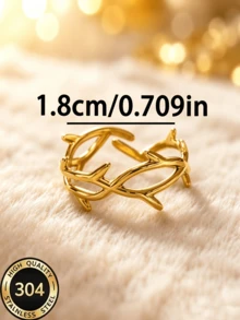 Set Cincin Terbuka Minimalis Emas Znice, Gaya Wanita, Cincin Bunga Besar Sederhana & Daun Semanggi Empat Kelopak dengan Berlian Imitasi Berwarna-warni, Perhiasan Minimalis Hipoalergenik, Hadiah Natal Sempurna, Aksesori Perjalanan & Liburan - Emas - View 6