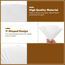 100/200 Coffee Filter Papers, Coffee Filter No.1 Unbleached Conical Filter Paper, Used For Coffee Drip Filters And Cup Refillers (White, 1-2 Cups) - White - View 3