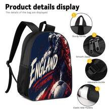 Lion Football 2D Print 3 Pieces Backpack Set, Large Capacity Backpack With Crossbody Bag And Pencil Case, Side Elastic Mesh Pocket For Water Bottle, Wide Breathable Adjustable Shoulder Straps, Passionate Fan Style Daily Commute Travel Casual Storage Bag - Printed Bag - View 4