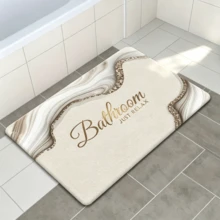 Luxury Velvet Square Bathroom Mat Set, Short Pile 100% Polyester Carpet, Non-Slip Bottom, Soft Fluffy Durable, Hand Wash Only, Multiple Sizes, Suitable For Bathroom, Kitchen, Laundry Room, Entryway All Season Decor, Autumn/Winter Roman Style Home Decor - A - View 14