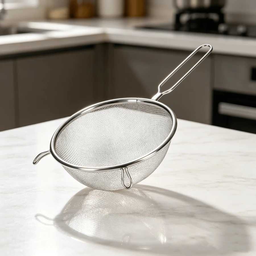 18 Cm Round Stainless Steel Sieve, Fine Mesh Kitchen Metal Strainer For Baking And Cooking - Silver - View 1