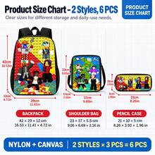 Roblox New 3PCS Anime Combination Backpack Set Including Backpack, Crossbody Bag, Pencil Case, Adjustable Shoulder Straps, Zipper Design, Unisex, Suitable For School, Travel, Camping, Ideal Gift For Christmas, Birthday, Back To School Season - Roblo Boy Backpack B - View 7