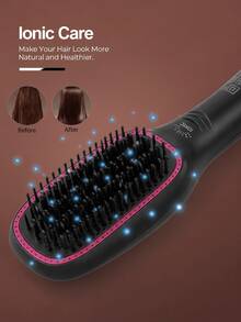 LEVIATECH 4-In-1 Hot Air Styling Brush, One-Step Heating Comb, Professional Straight & Curly Hair Styling Blowout Brush - Hot Pink - View 3