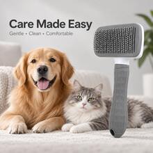 1pc One-Click Pet Hair Removal Comb - Dog And Cat Specific Deshedding Brush - Silicone Massage Brush With Ergonomic Handle, Suitable For All Seasons - Multicolor - View 8