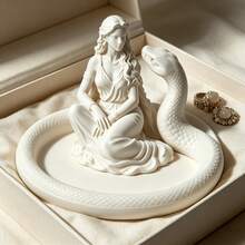 1pc Dual-Color Snake Coil Jewelry Storage Box, European Art Portrait 3D Large Wing Design, Dual Compartment Storage For Rings, Earrings, Necklaces, Studs And Other Accessories - Multicolor - View 6