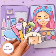 Quiet Busy Book DIY Paper Doll Dress-Up Wardrobe Craft Set For Girls, Role Play Pretend Play Princess Doll Outfit Changing Educational Handmade Toy, Birthday Holiday Gift - Multicolor - View 3