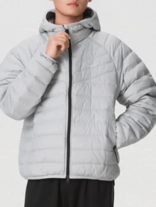 Nike Outdoor Commuter Duck Down Warm Sports Zippered Long Sleeve Puffer Jacket Men's Grey - Light Grey - View 1