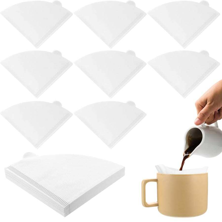 100/200 Coffee Filter Papers, Coffee Filter No.1 Unbleached Conical Filter Paper, Used For Coffee Drip Filters And Cup Refillers (White, 1-2 Cups) - White - View 1