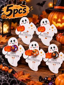 Halloween Ghost Lollipop Holder Cards, Cute Pumpkin Candy Display Tags, Halloween Party Favors, Classroom Treats, Candy Table Decorations, Classroom Gifts And Goodie Bag Decorations - Multicolor - View 11