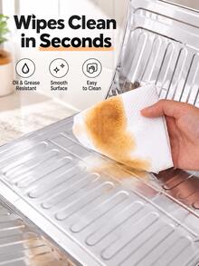2/1pc Foldable Stainless Steel Stove Splash Guard, Multi-Panel Oil Splatter Screen For Gas Stove, Protects Kitchen Countertop And Wall, Easy To Clean And Reusable Cooking Accessory - Silver - View 9