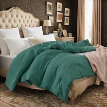 Ultra-Soft Solid Color Duvet Insert, Fluffy And Comfortable, Thick And Warm, Breathable And Machine Washable, Suitable For All Seasons, Perfect For Bedrooms And Guest Rooms, An Excellent Choice For Personal Use Or As A Gift - Emerald Green - View 5