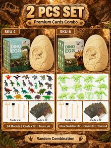 40pcs/Box Mainan Penggalian Arkeologi Anak-Anak Bentuk Telur Dinosaurus, Ukuran Besar & Sedang, Buatan Tangan DIY, Mainan Edukatif Asah Otak, Memukul & Menggali, Mainan Berburu Harta Karun - Berbagai pilihan untuk dipilih (warna dinosaurus/alat acak) - View 20