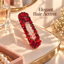 1pc Handmade Rhinestone Hair Clip, Shiny Crystal Hair Clip, Elegant Jewelry Hair Accessory, Suitable For Women, French Style Hair Clip, Suitable For Daily Party Styling, Gift - Multicolor - View 8