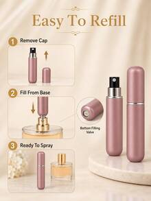 1pc Reusable Mini Perfume Spray Refill Bottle, Empty Liquid Container, Travel Essential, Multiple Colors, Back To School - View 7