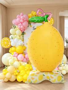 1pc Extra Large Standing Lemon Shaped Cartoon Foil Balloon, Suitable For Birthday Fruit Party Decoration - View 3