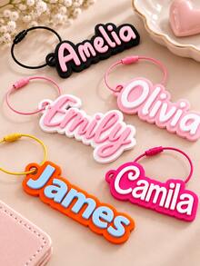 Custom Name Keychain, Personalized 3D Printed Name Tag, Birthday Gift, Teacher's Day Gift, Bag Charm, Back To School, Graduation Gift, Luggage Tag - Multicolor - View 10
