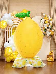 1pc Extra Large Standing Lemon Shaped Cartoon Foil Balloon, Suitable For Birthday Fruit Party Decoration - View 2