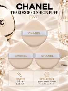 Chanel Teardrop Cushion Puff, 5.2cm, 1PC/3PCS/5PCS, Soft And Skin-Friendly, Suitable For Dry And Wet Use, Ideal For Cushion Foundation Application - Powder Puff - View 11