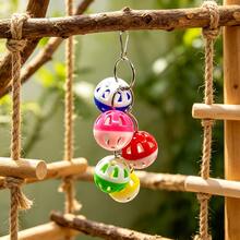 Parrot Bell Toy, Plastic Bell Ball With Hanging Hook, Random Color, Parrot Hamster Small Pet Boredom Relief Sound-Making Beak Grinding Toy, Bird Cage Accessory, Parrot Toy - View 6