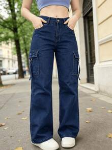 Women Jeans - Royal Blue - View 2