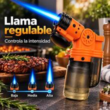 Encendedor Soplete Mini de Butano, Llama Azul Potente, Recargable y Ajustable, Ideal para BBQ, Cocina y Velas - Ver 8