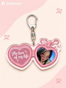 1/6Pcs KATSEYE Members Pink Heart Portrait Acrylic Keychain Set Yoonchae Megan Manon Lara Daniela Sophia Fan Bag Charm - Multicolor - View 7