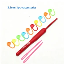 EDCUEBE7 1/3/5/9PCS Set Kait Rajut Pegangan Lembut, Set Kait Rajut Ergonomis 2-6mm, Kait Rajut Aluminium Sentuhan Lembut Merah, Cocok Untuk Pemula/Profesional, Perlengkapan Merajut dan Merenda yang Indah (Warna Aksesori Acak) - Jarum rajut berwarna merah terang - View 21