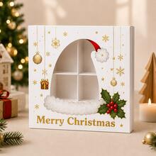 4pcs/1pc Christmas Paper Treat Boxes With Cutout Window, Xmas Santa Reindeer Snowflake Bell Tree Pattern Gift Box, Merry Christmas Holiday Party Packaging Box For Baking Favors - Multicolor - View 16