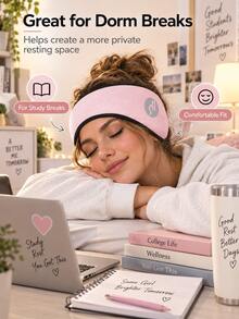 Ear Muffs And Headband; Noise-Reducing Ear Muffs Suitable For Use In Dormitories; Sleep Mask With Integrated Ear Muffs; Made From Soft, Adjustable Polyester; Suitable For Home Use, Travel, And Daily Rest Throughout The Year.Holiday - Multicolor - View 8