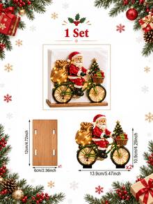 2D Flat Santa Claus Riding Bicycle Napkin Holder, Christmas Table Napkin Box, Christmas Gift Holiday Supplies, Christmas Party Table Decoration, Holiday Napkin Storage Rack, 2D Flat Design - Multicolor - View 6