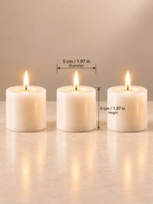 Set Lilin Pilar Putih Gading, Berbagai Ukuran, Set Kombinasi, Lilin Silinder Diameter 5cm, Lilin Tanpa Aroma, Tanpa Asap Hitam, Dekorasi Pernikahan, Dekorasi Meja Rumah - Lilin dekoratif kolom - View 16