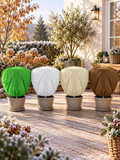 1 - Winter Plant Frost Protection Cover, Winter Plant Mulch, Winter Shrub Mulch, Potted Plant Mulch, Winter Plant Mulch, Frost Protection, Winter Garden Frost Cloth Planter, Frost Protection, Plant Mulch, Reusable Roped Shrub Frost Cloth Bag, Warm Frost-Proof Plant Cover, Outdoor Garden Shrub And Sapling Windproof And Frost-Proof Blanket