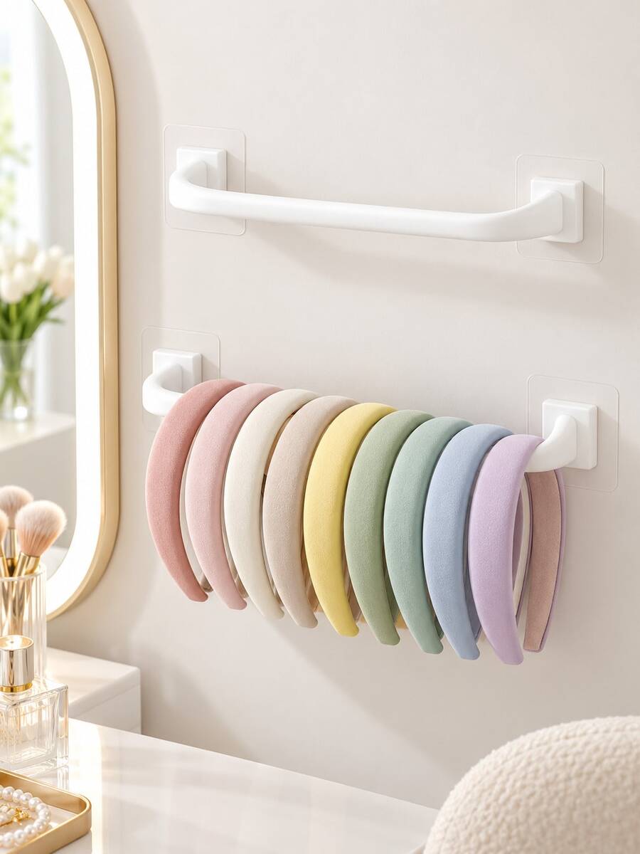 1pc Headband Storage Rack, Wall-Mounted Hair Tie And Headband Organizer, No-Drill Adhesive Headband Storage Rack, Suitable For Girls Or Women's Headband Storage And Display Rack