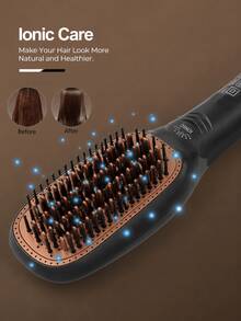 LEVIATECH 4-In-1 Hot Air Styling Brush One-Touch Heating Straightening Comb Professional Hair Dryer Comb For Straight And Curly Hair - EU C Type Plug(220-240V) - View 3
