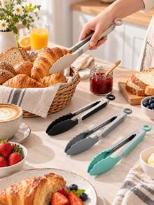 4pcs/2pcs/1pc Stainless Steel Kitchen Tongs With Silicone Tips, Heat Resistant Food Clips, Suitable For Grilling, Cooking, BBQ, Salad, Baking And Kitchen Use, Non-Slip Cooking Tools - Multicolor - View 18