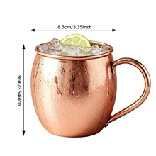 1/2/4 Buah Cangkir dan Mug Teh Morse Terbuat dari Tembaga, Mug Buatan Tangan, Alas Tebal 100% Tembaga Murni, Tepi Halus Berbentuk Silinder yang Modis, Lapisan Dalam Tembaga Alami, Pegangan Bulat dengan Paku Keling, Cocok untuk Minuman Dingin, Pesta, dan Pertemuan Keluarga. - MultiWarna - View 6