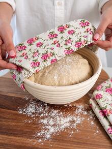 3/6pcs Elastic Bowl Cover Set, Rose Floral Fabric Food Covers, Suitable For Bowls, Containers, Bread Dough, Baking And Kitchen Food Storage - Multicolor - View 2