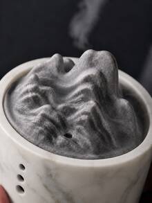 1個山形香爐，黑白大理石紋禪意香座，侘寂風香氛香爐，適用於冥想、茶室與居家裝飾 - 彩色 - 查看 5